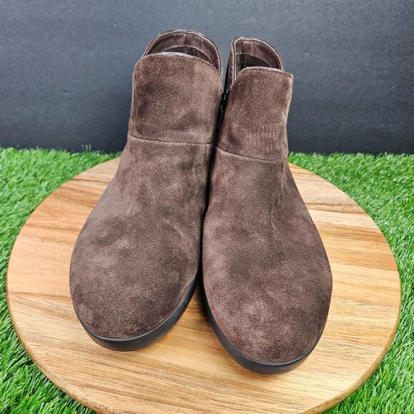 FitFlop Womens Supermod Bootie Suede Leather Ankle Boot Shoes Chocolate Size 10 - Picture 6 of 11